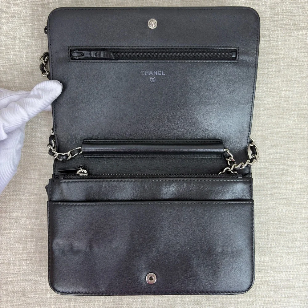 SOLD - CHANEL Wallet on Chain – Black Calfskin, Series 21 (Color Changed) - Picture 9 of 16